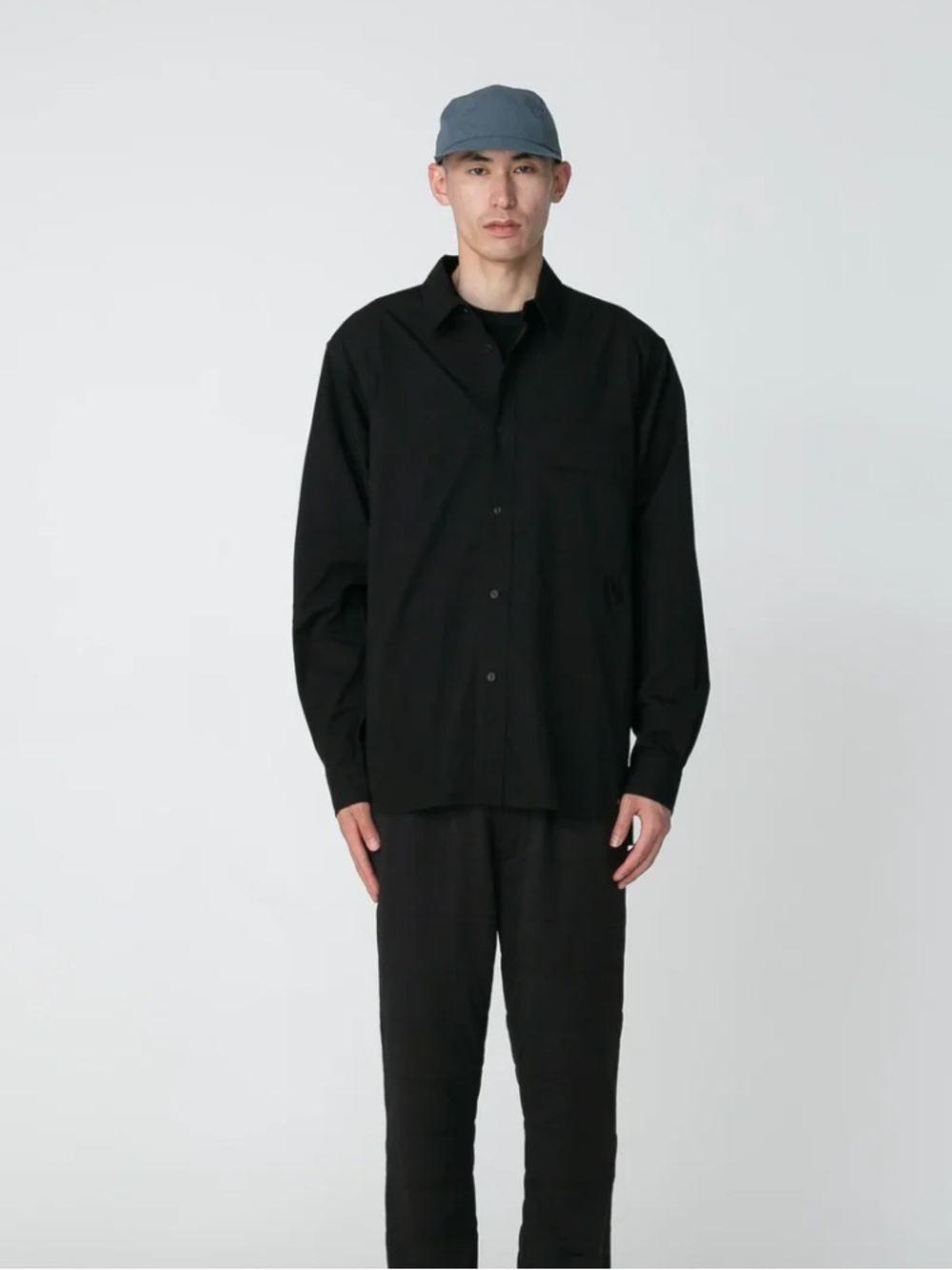 Snow Peak Black Button Down Long Sleeved Top